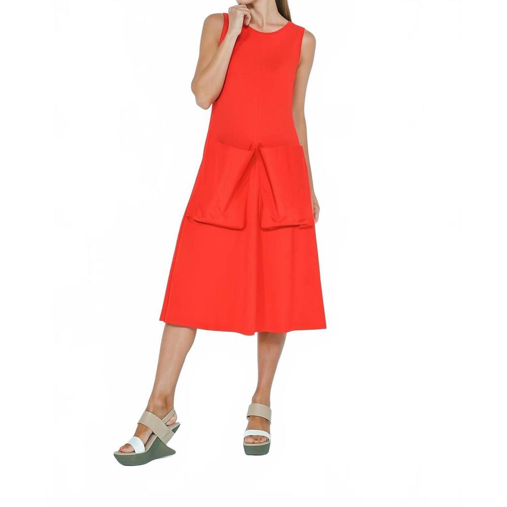 NEW SIMPLY MILA women's big pocket dress in red